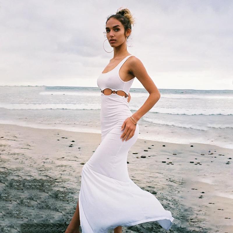 Hollow Sleeveless Maxi Dress Mssaz Desses