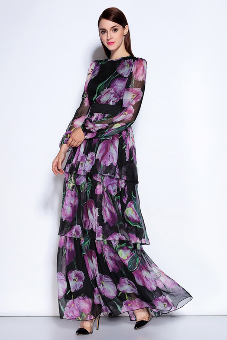 Runway O Neck Long Sleeves Dresses Mssaz Desses