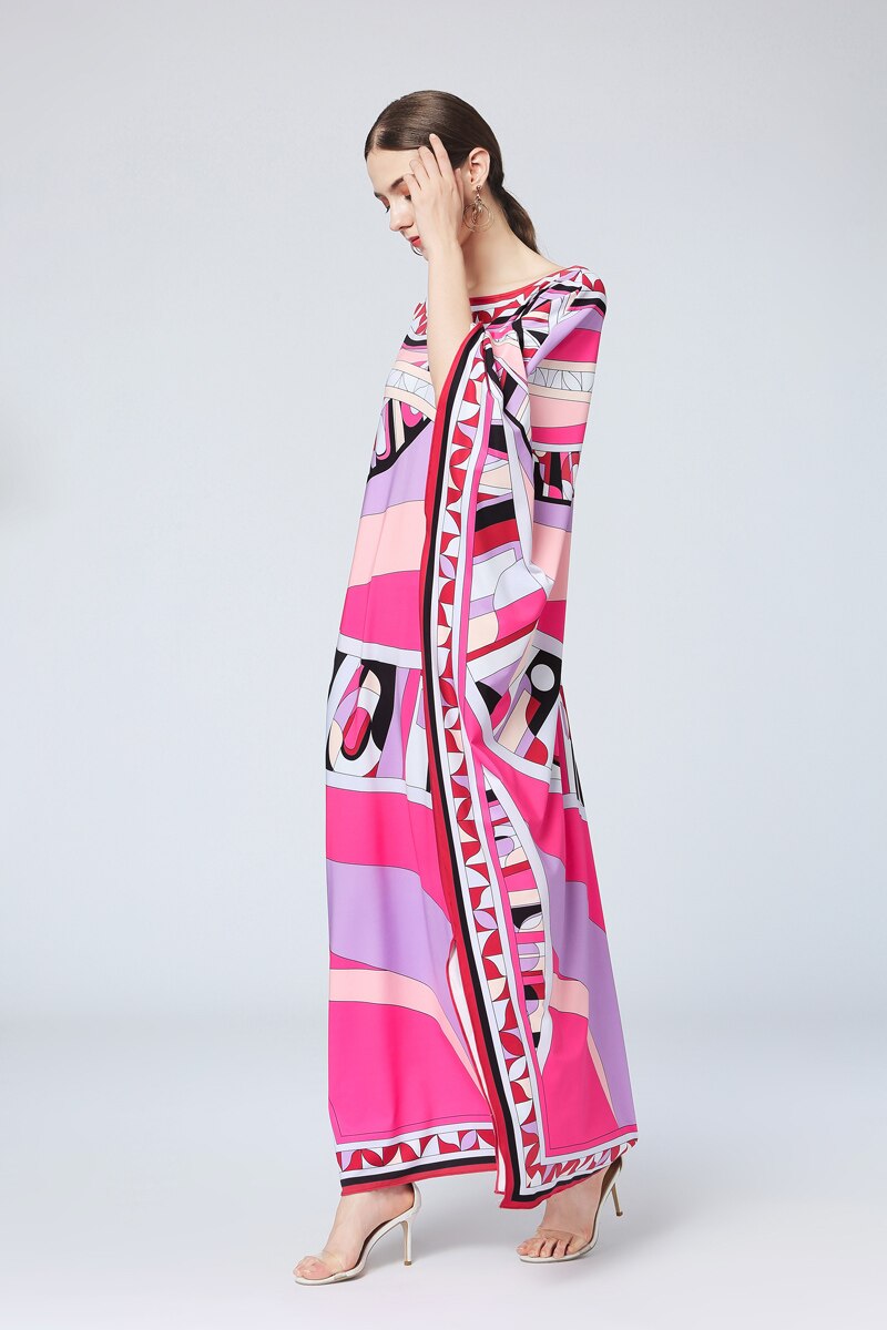 Multicolor Printed Elegant High Street Maxi Dresses Mssaz Desses