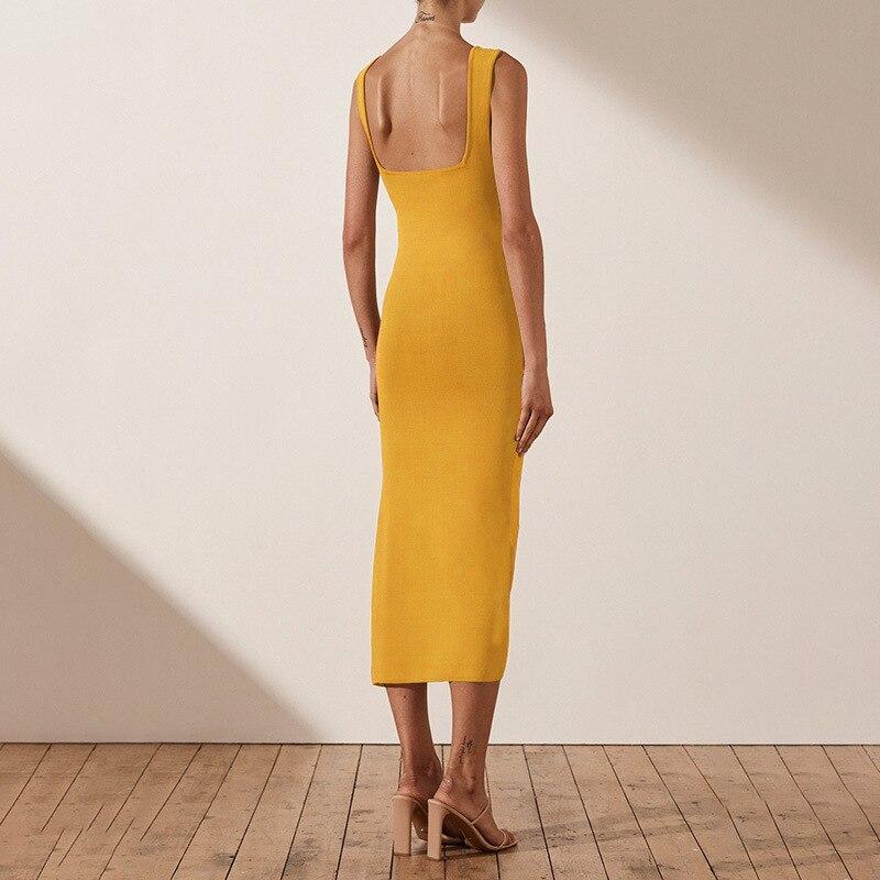 Sleeveless Backless High Split Long Party Dress Mssaz Desses