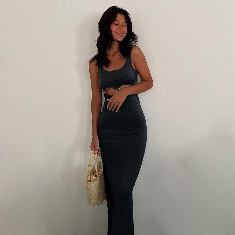 Hollow Sleeveless Maxi Dress Mssaz Desses