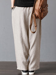 High Elastic Waist Loose Solid Wide Leg Pants Mssza