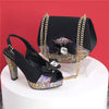 High Heel Wedding Party Bigger Size Design Shoes and Bags Matching Set Mssza