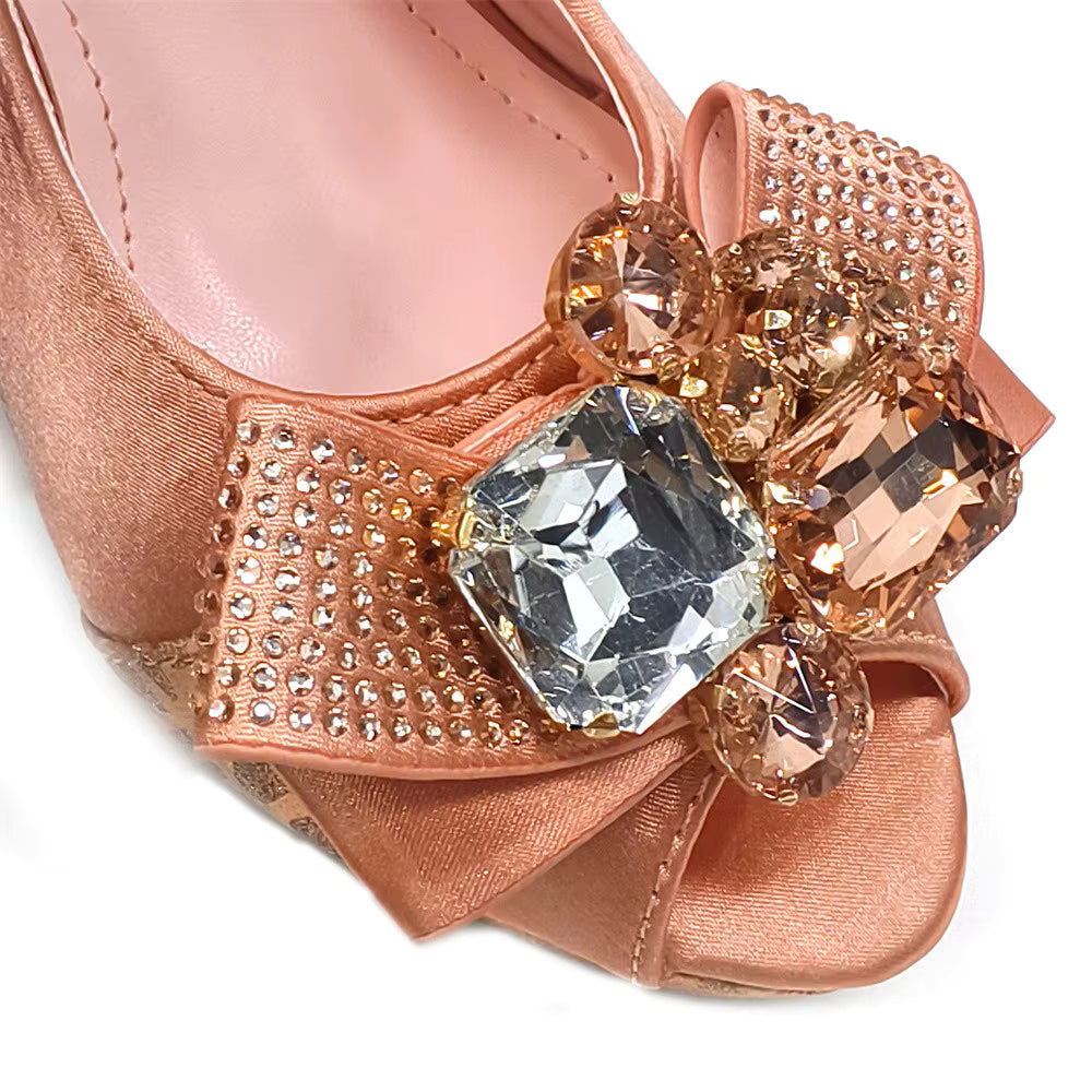 High Heel Wedding Party Bigger Size Design Shoes and Bags Matching Set Mssza