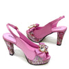 High Heel Wedding Party Bigger Size Design Shoes and Bags Matching Set Mssza