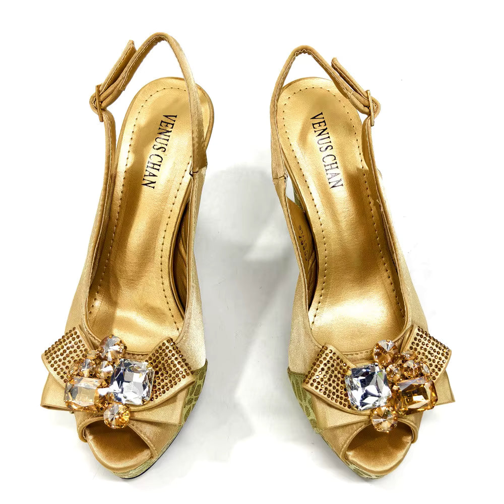 High Heel Wedding Party Bigger Size Design Shoes and Bags Matching Set Mssza