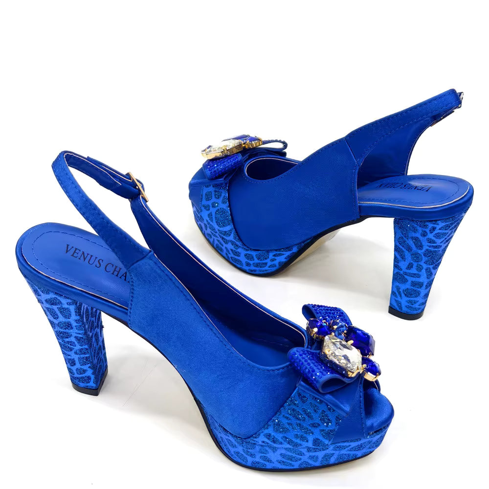 High Heel Wedding Party Bigger Size Design Shoes and Bags Matching Set Mssza