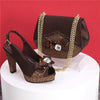 High Heel Wedding Party Bigger Size Design Shoes and Bags Matching Set Mssza