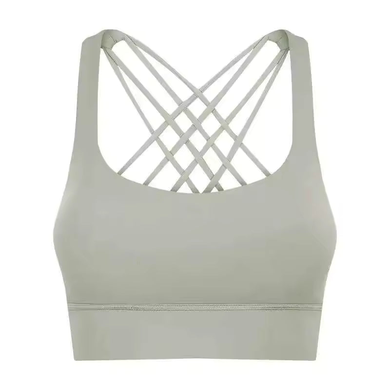 High Impact Push-up Cross-Back Sports Underwear Gym Clothes Sportswear Yoga Fitness Bra Mssza
