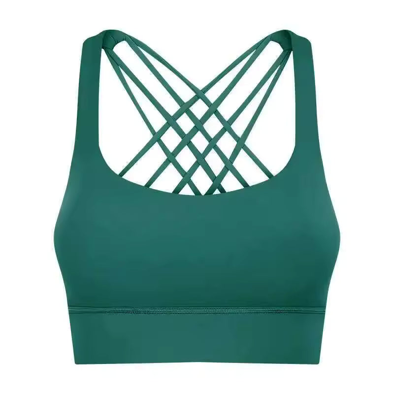 High Impact Push-up Cross-Back Sports Underwear Gym Clothes Sportswear Yoga Fitness Bra Mssza