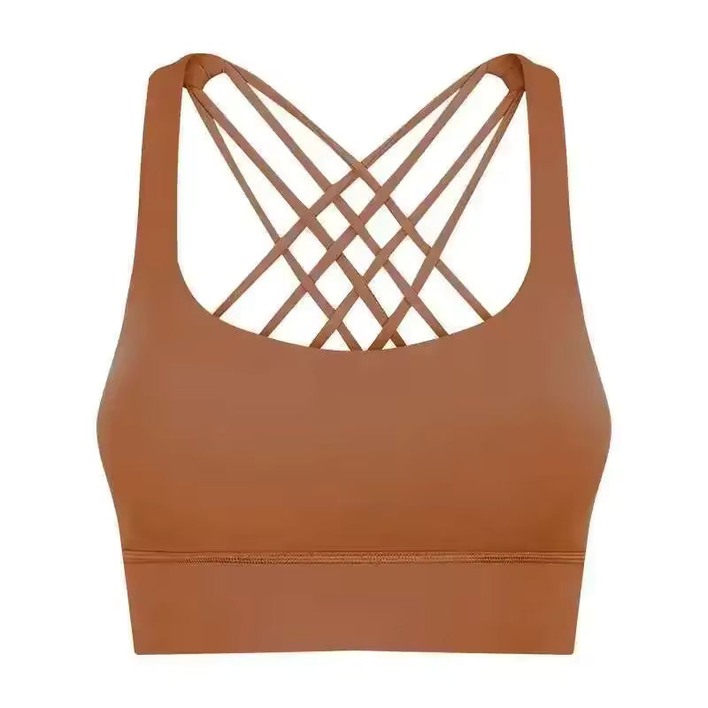 High Impact Push-up Cross-Back Sports Underwear Gym Clothes Sportswear Yoga Fitness Bra Mssza