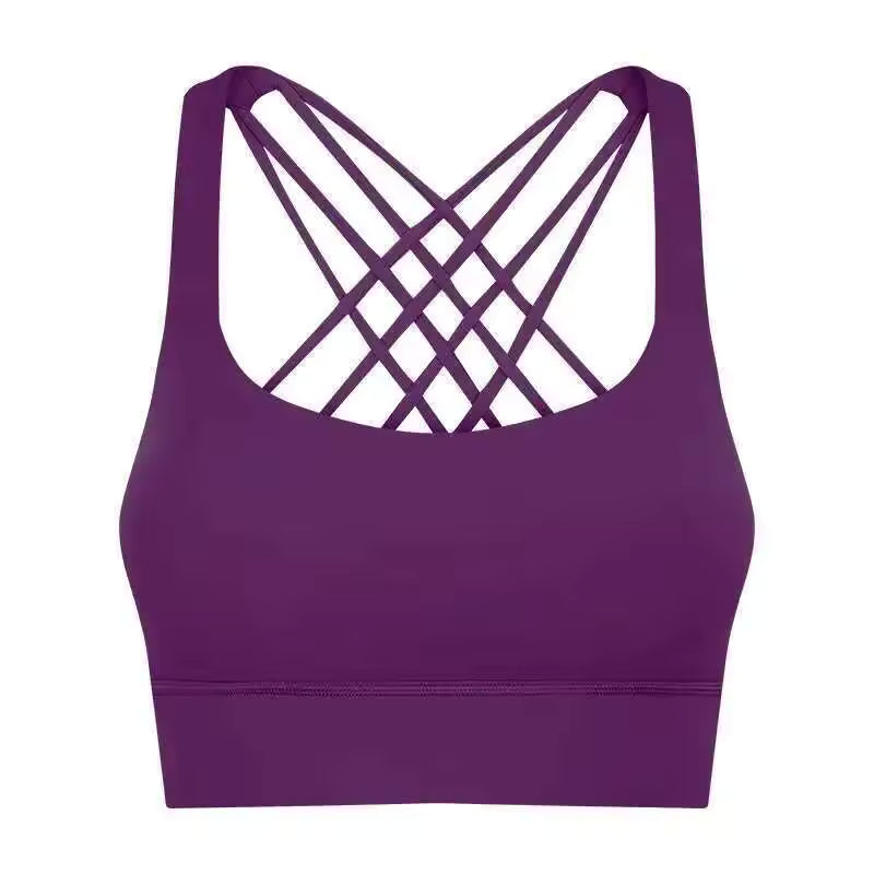 High Impact Push-up Cross-Back Sports Underwear Gym Clothes Sportswear Yoga Fitness Bra Mssza