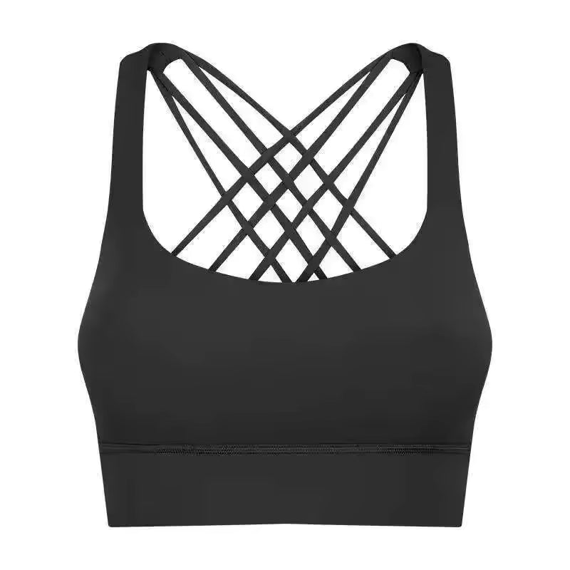 High Impact Push-up Cross-Back Sports Underwear Gym Clothes Sportswear Yoga Fitness Bra Mssza