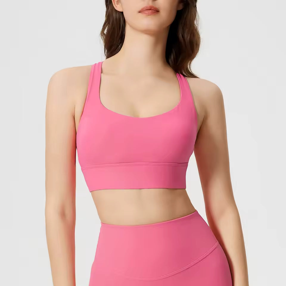 High Impact Push-up Cross-Back Sports Underwear Gym Clothes Sportswear Yoga Fitness Bra Mssza