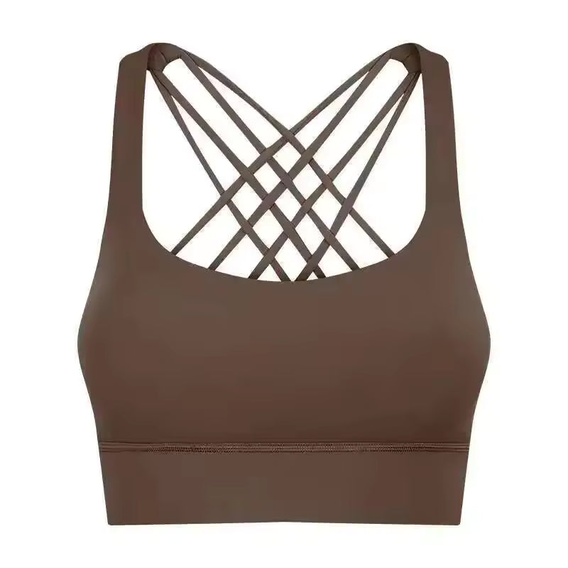 High Impact Push-up Cross-Back Sports Underwear Gym Clothes Sportswear Yoga Fitness Bra Mssza