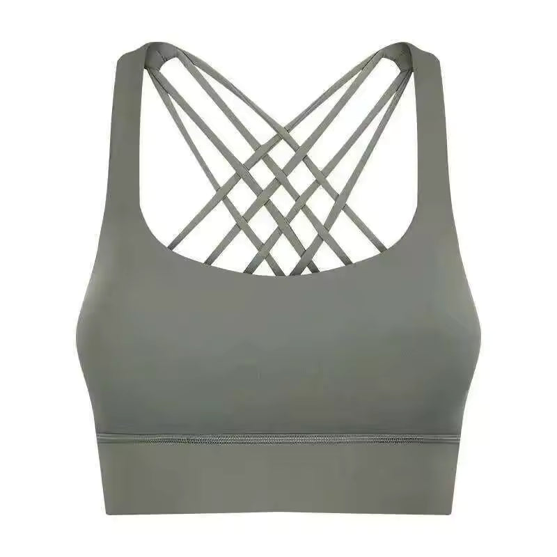 High Impact Push-up Cross-Back Sports Underwear Gym Clothes Sportswear Yoga Fitness Bra Mssza