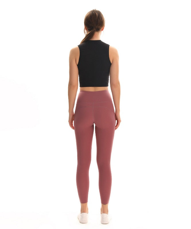 High-Neck Plain Gym Fitness Sport Crop Tops Mssza