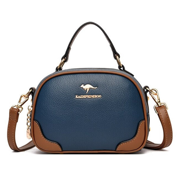 High Quality PU Leather Diagonal Casual Solid Handbags Mssza