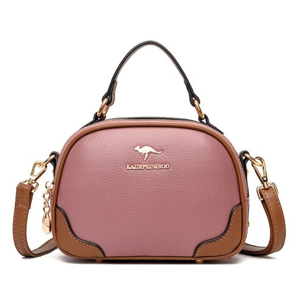 High Quality PU Leather Diagonal Casual Solid Handbags Mssza