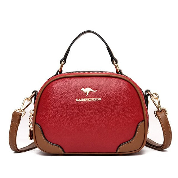 High Quality PU Leather Diagonal Casual Solid Handbags Mssza