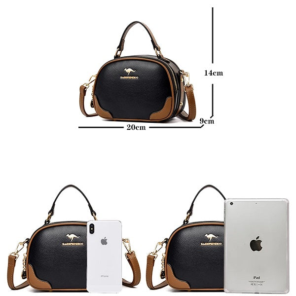 High Quality PU Leather Diagonal Casual Solid Handbags Mssza