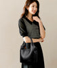 Soft Leather Interior Slot Pocket Luxury Large Capacity Bucket Handbag Mssza