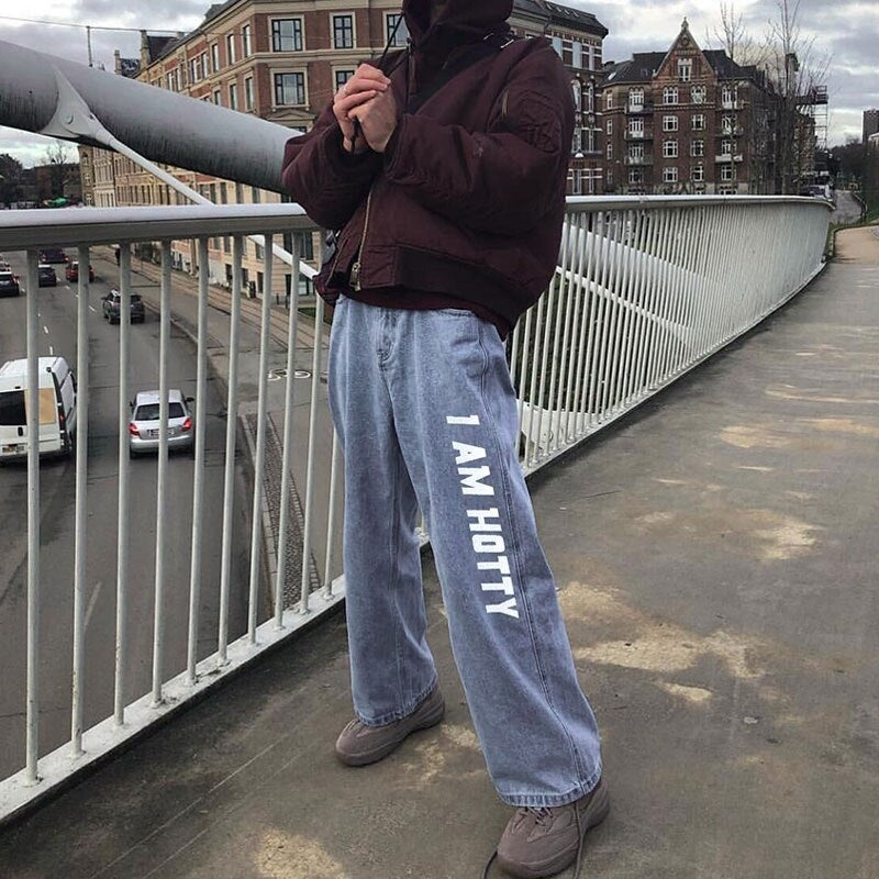 High Street Pocket Denim Jeans Vintage Straight Pants Mssza