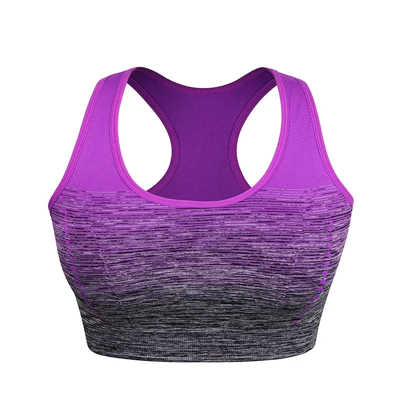 High Stretch Breathable Fitness Padded for Running Yoga Gym Seamless Gradient Sport Bra Mssza