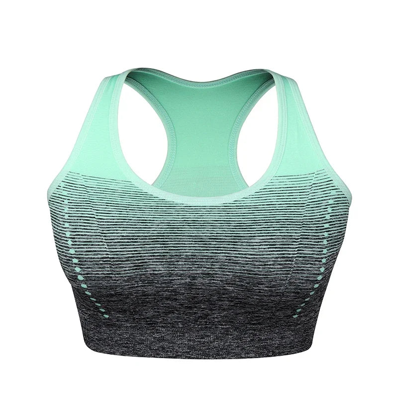 High Stretch Breathable Fitness Padded for Running Yoga Gym Seamless Gradient Sport Bra Mssza