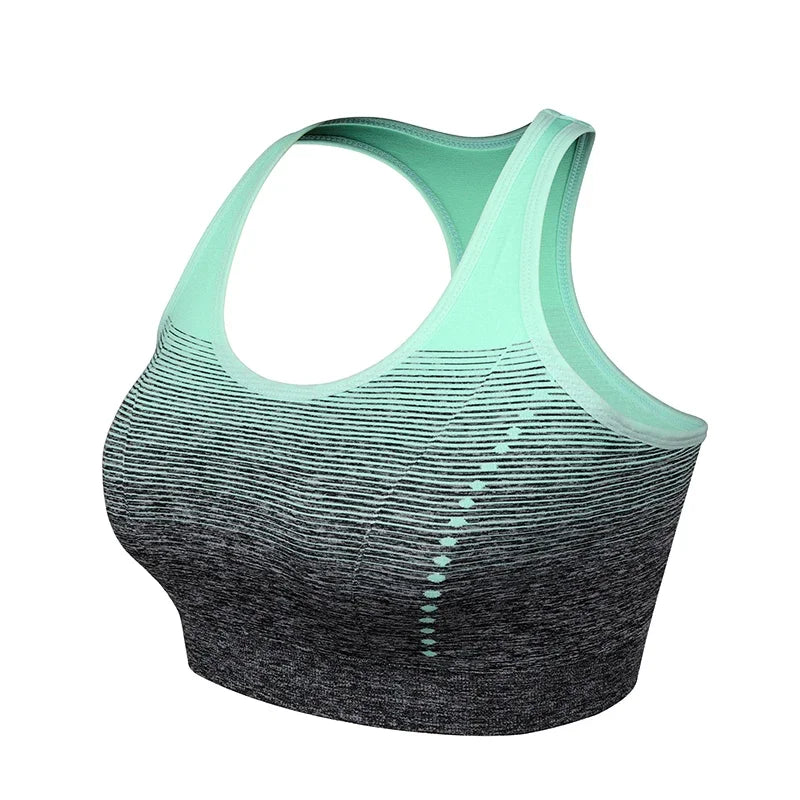 High Stretch Breathable Fitness Padded for Running Yoga Gym Seamless Gradient Sport Bra Mssza