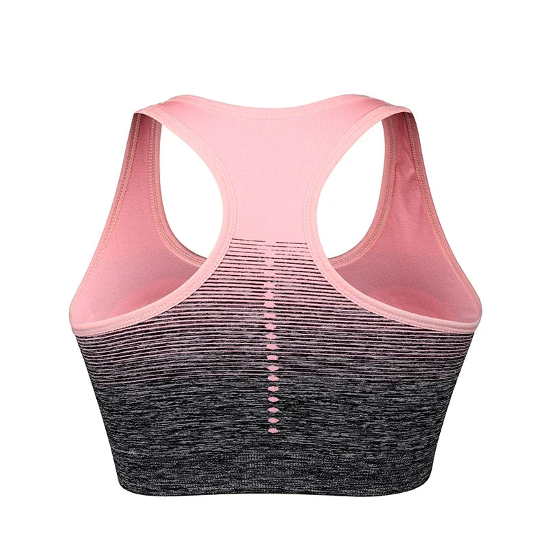 High Stretch Breathable Fitness Padded for Running Yoga Gym Seamless Gradient Sport Bra Mssza
