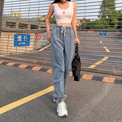 High Waist Casual Cargo Cotton Streetwear Denim Pants Mssza