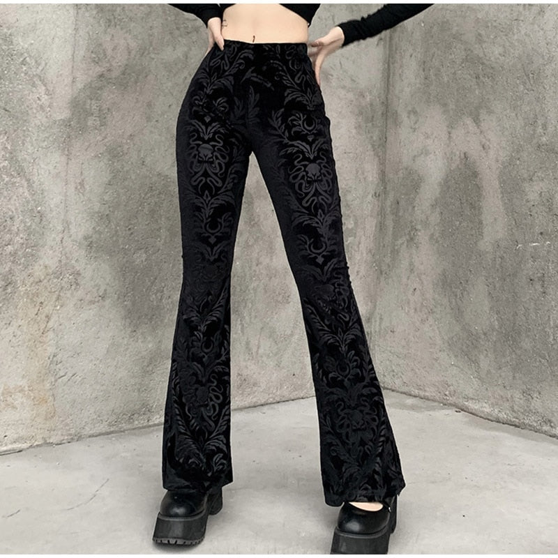 High Waist Casual Printed Flared Pants Mssza