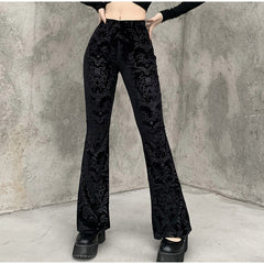 High Waist Casual Printed Flared Pants Mssza