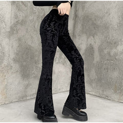 High Waist Casual Printed Flared Pants Mssza
