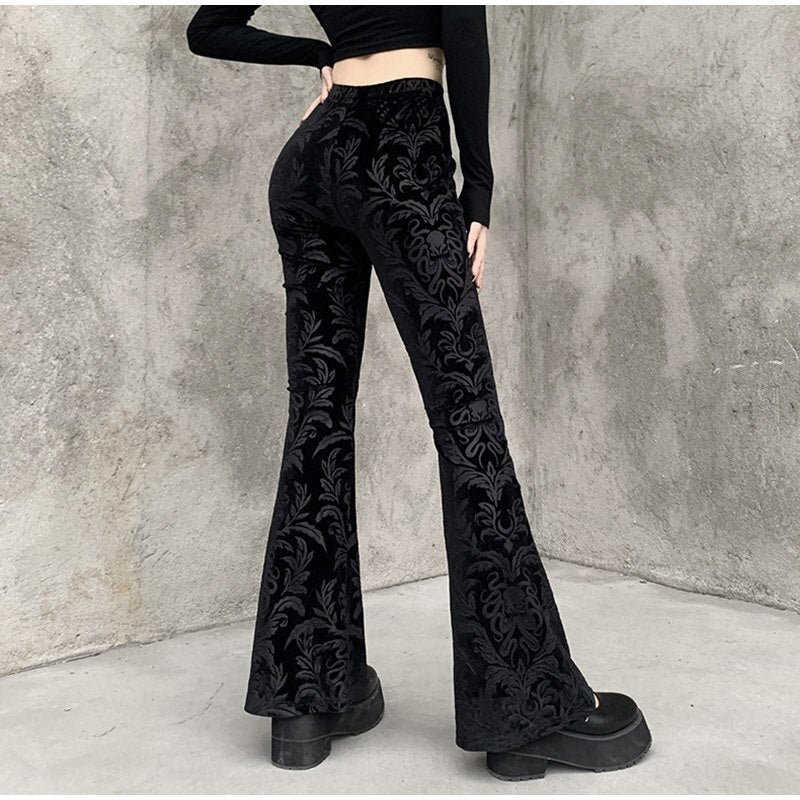 High Waist Casual Printed Flared Pants Mssza