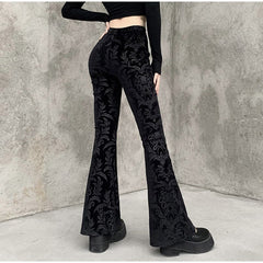 High Waist Casual Printed Flared Pants Mssza