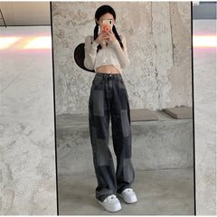 High-Waist Denim Casual Loose Wear Pants Mssza