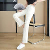 High Waist Drape Split Design Disc Buckle Bell-bottoms Sweatpants Mssza