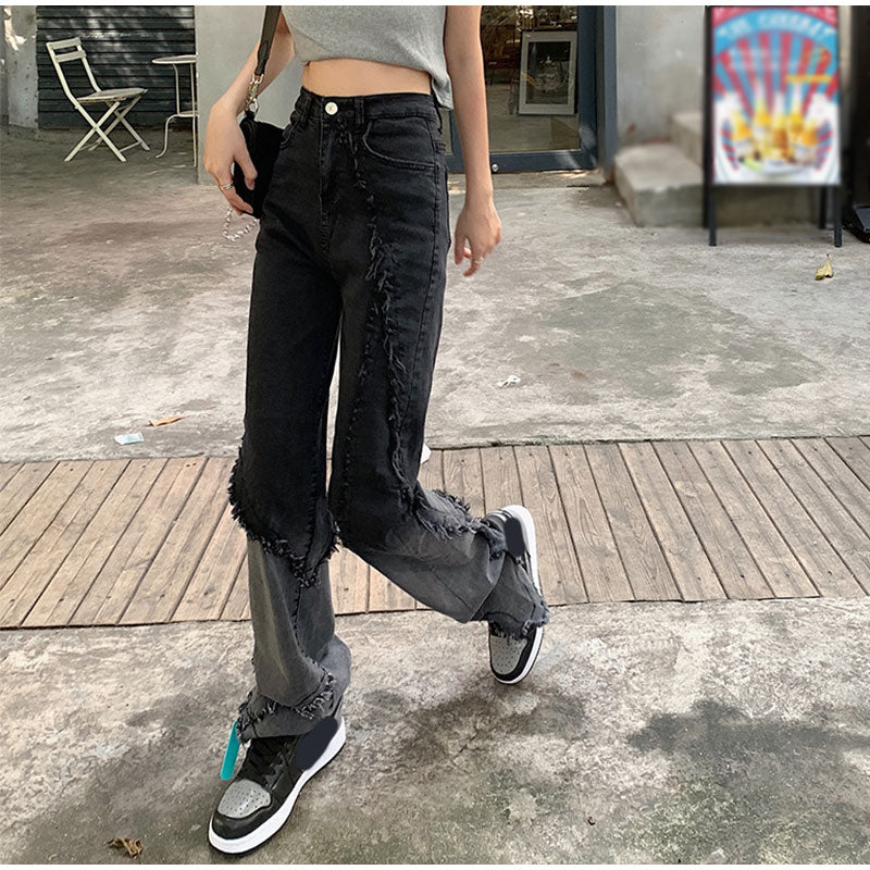 High Waist Full Length Straight Street wear Denim Jeans Mssza