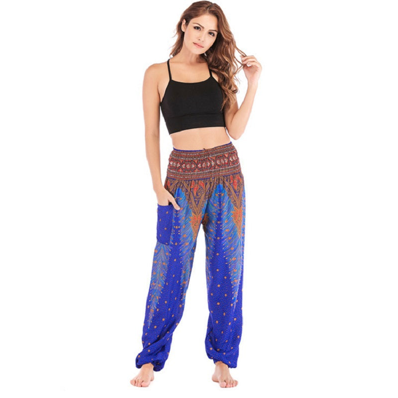 High Waist Loose Print Lantern Yoga Pants Mssza
