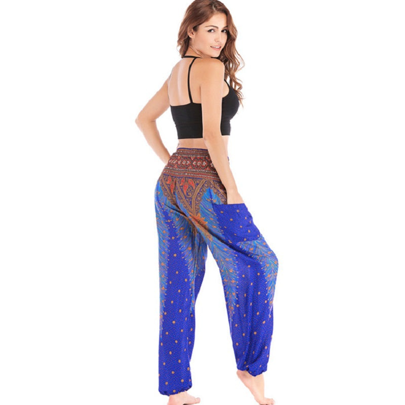 High Waist Loose Print Lantern Yoga Pants Mssza