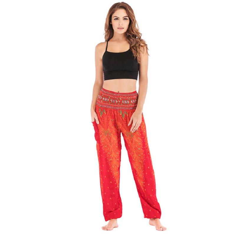 High Waist Loose Print Lantern Yoga Pants Mssza