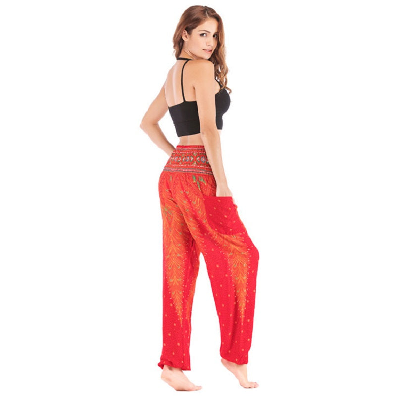 High Waist Loose Print Lantern Yoga Pants Mssza