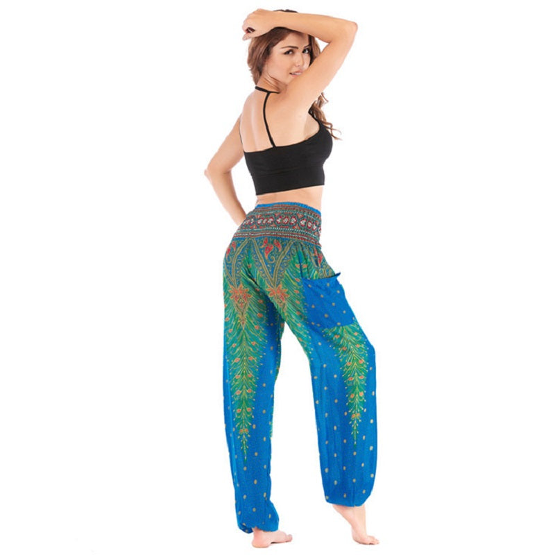 High Waist Loose Print Lantern Yoga Pants Mssza
