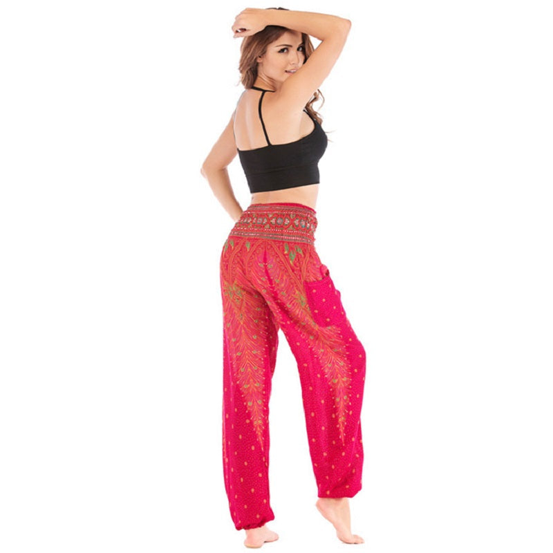 High Waist Loose Print Lantern Yoga Pants Mssza