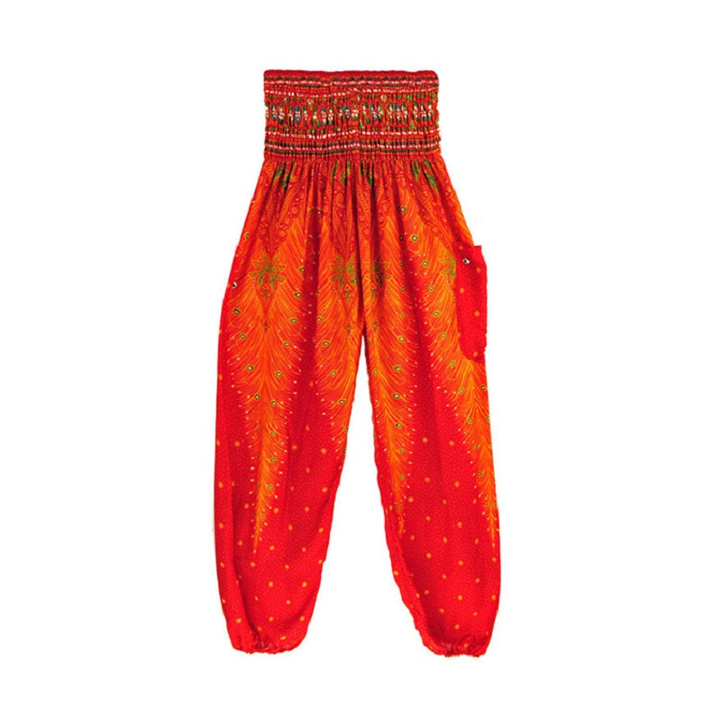 High Waist Loose Print Lantern Yoga Pants Mssza