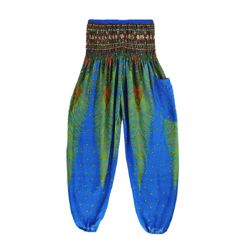 High Waist Loose Print Lantern Yoga Pants Mssza