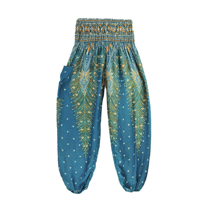 High Waist Loose Print Lantern Yoga Pants Mssza