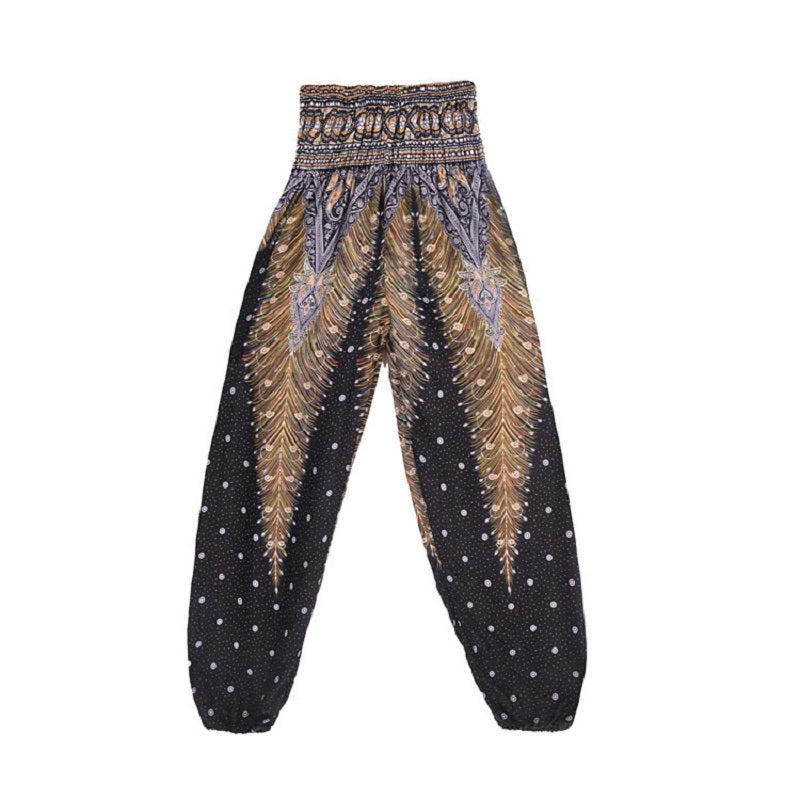 High Waist Loose Print Lantern Yoga Pants Mssza
